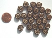 25 12mm Black Disks with Bronze Swirl